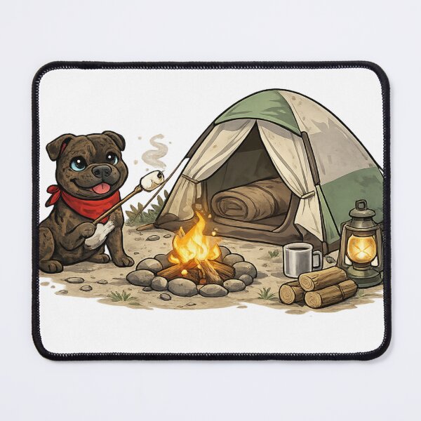 Item preview, Camping staffy designed and sold by ErinJain.