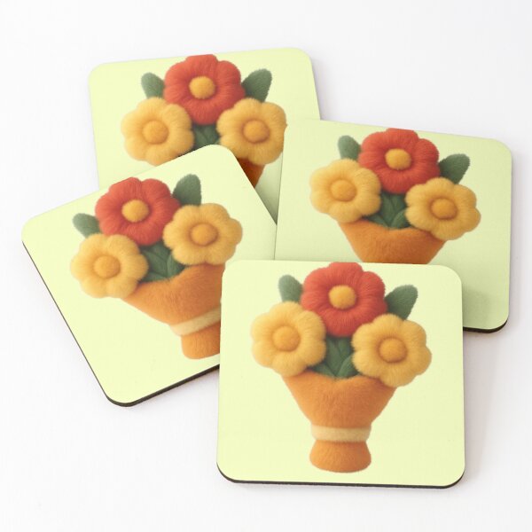 Item preview, Fluffy bouquet of flowers in kawaii style, wool felt design designed and sold by Mauswohn.