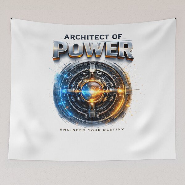 Item preview, Architect Of Power – Premium Futuristic Motivational Typography designed and sold by RelateAndTee.