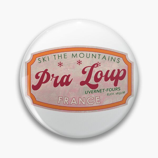 Item preview, Pra Loup, France, Uvernet-Fours, Ski, textured skiing badge designed and sold by Wanderful-roads.