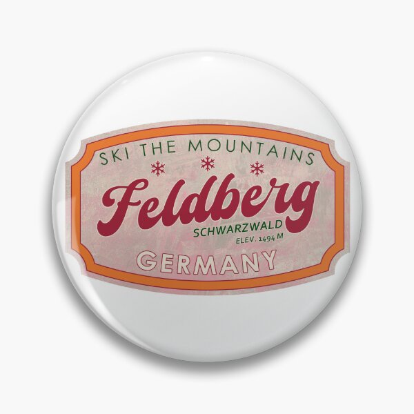 Item preview, Feldberg, Germany, Schwarzwald, Ski, textured skiing badge designed and sold by Wanderful-roads.