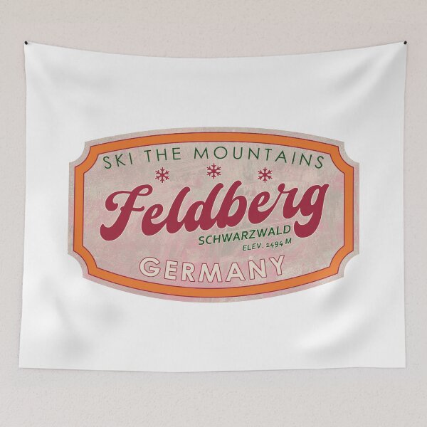 Item preview, Feldberg, Germany, Schwarzwald, Ski, textured skiing badge designed and sold by Wanderful-roads.