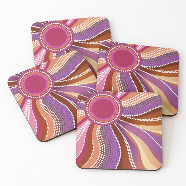Item preview, Aboriginal Dot Painting Waterpath Magenta designed and sold by AboriginalartVI.