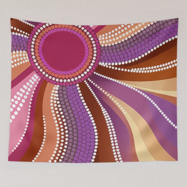 Item preview, Aboriginal Dot Painting Waterpath Magenta designed and sold by AboriginalartVI.