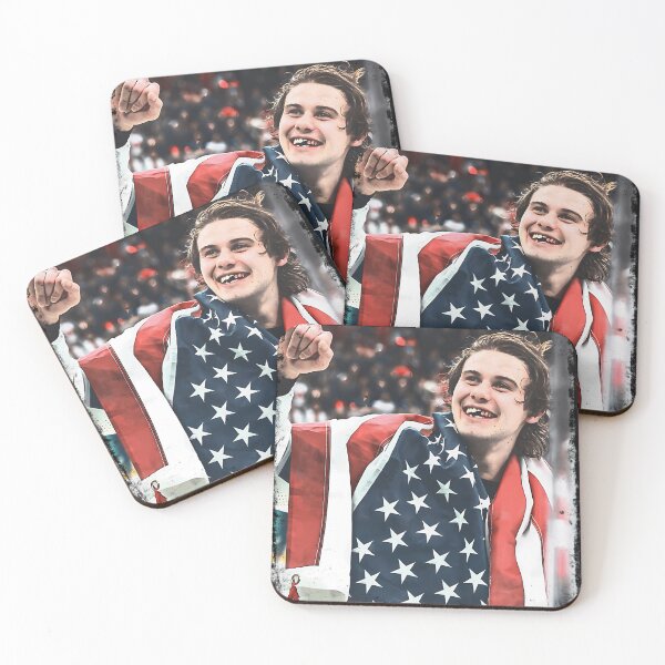 Item preview, Jack Hughes Golden Goal Usa Hockey designed and sold by Mirrorofmen.