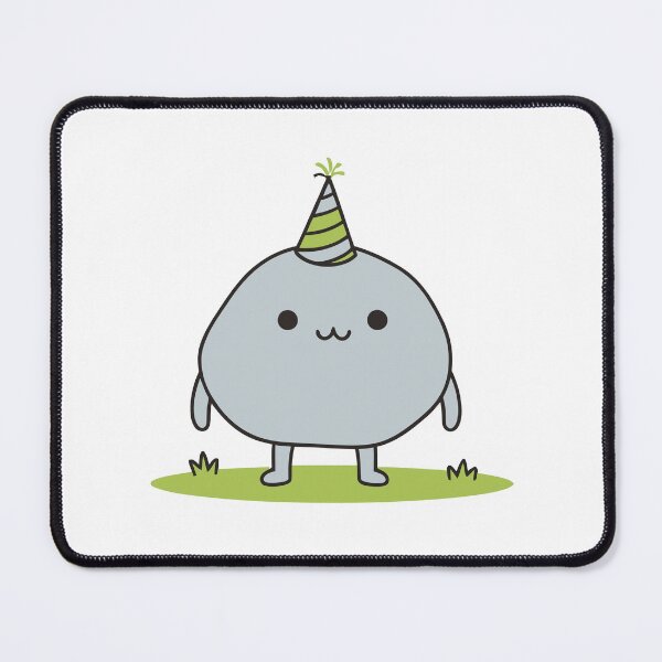 Item preview, Cute Gray Blob Monster Wearing Party Hat designed and sold by dreyesvc.