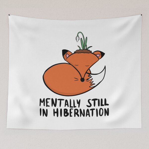 Item preview, Mentally Still In Hibernation Cute Sleeping Fox designed and sold by DesignFreakArt.