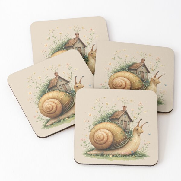 Item preview, Whimsical House Snail with Cottage - Cottagecore Aesthetic Nature Illustration Art designed and sold by Amplify-n-Co.
