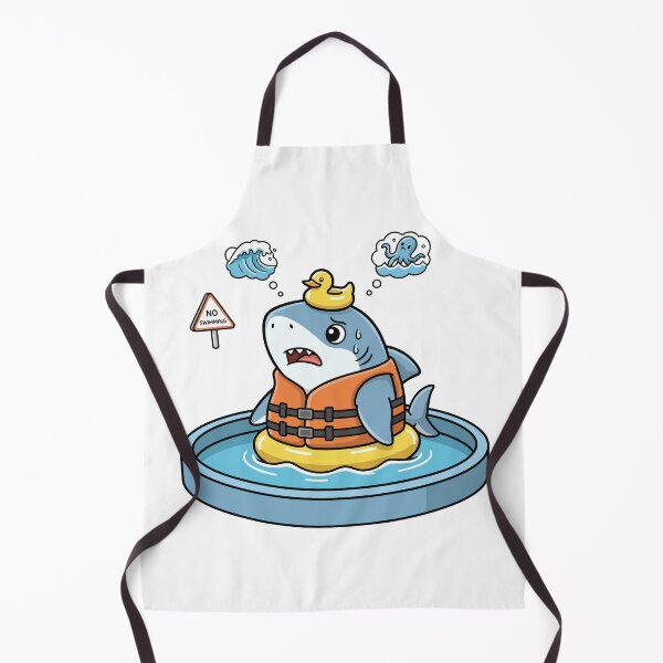 Item preview, Funny Scared Shark Wearing Life Vest and Duckie designed and sold by dreyesvc.