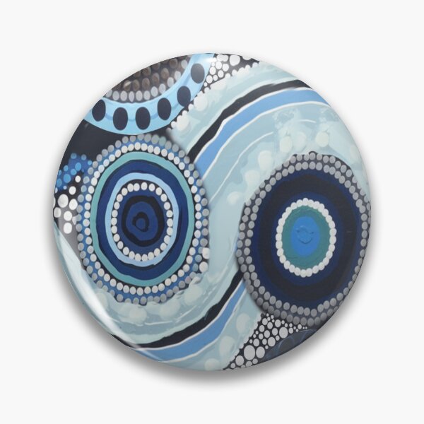 Item preview, Aboriginal Dot Painting Waterhole Running Water Blue designed and sold by AboriginalartVI.
