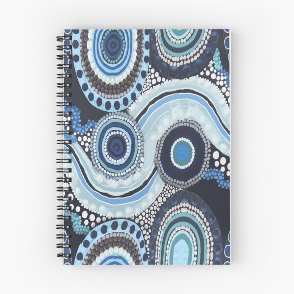 Item preview, Aboriginal Dot Painting Waterhole Running Water Blue designed and sold by AboriginalartVI.