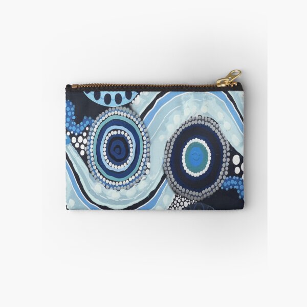 Item preview, Aboriginal Dot Painting Waterhole Running Water Blue designed and sold by AboriginalartVI.