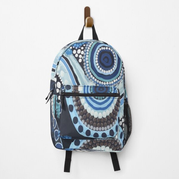 Item preview, Aboriginal Dot Painting Waterhole Running Water Blue designed and sold by AboriginalartVI.