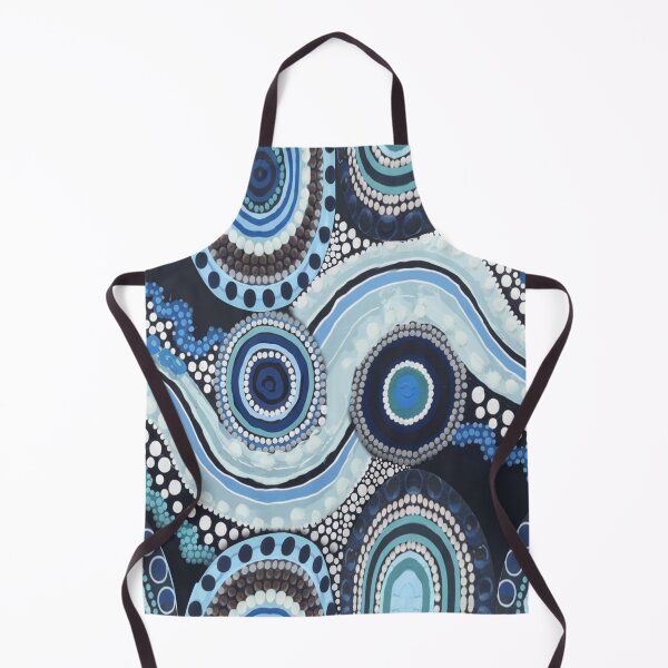 Item preview, Aboriginal Dot Painting Waterhole Running Water Blue designed and sold by AboriginalartVI.