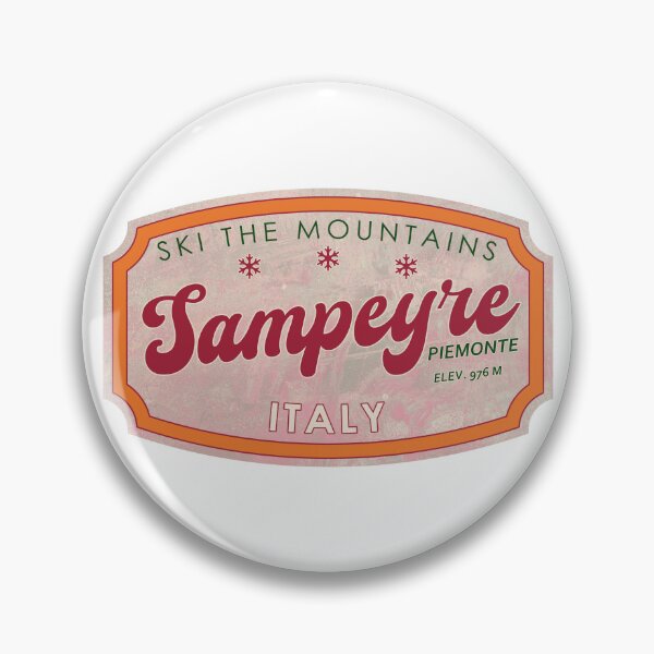 Item preview, Sampeyre, Italy, Piemonte, Ski, textured skiing badge designed and sold by Wanderful-roads.
