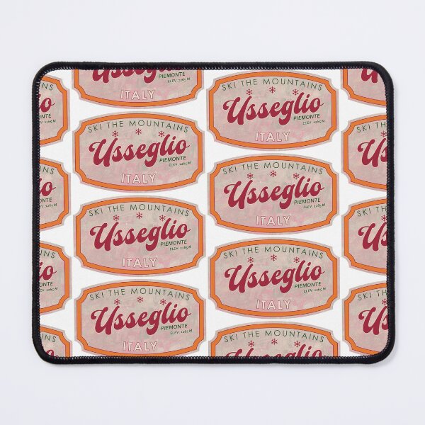 Item preview, Usseglio, Italy, Piemonte, Ski, textured skiing badge designed and sold by Wanderful-roads.