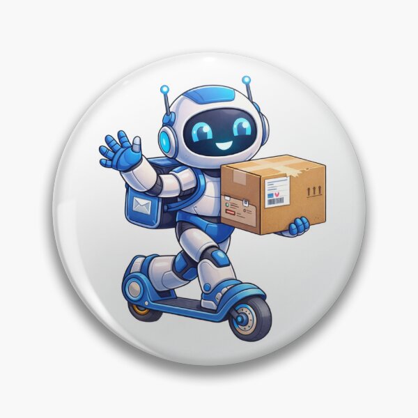 Item preview, Delivery Robot on a Scooter designed and sold by Myra365Art.