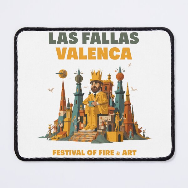 Item preview, Cartoon King Las Fallas Geometric 1960s Retro Art designed and sold by LoliDesignShop.