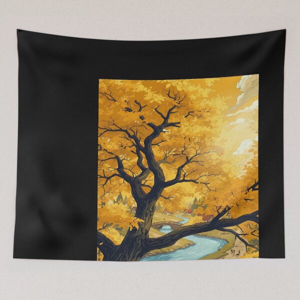 Item preview, Autumnal Village Scene designed and sold by martinbrochard.