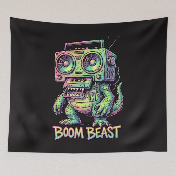Item preview, Boom Beast Retro Monster Boombox Creature designed and sold by AwesomeBeyondLimits.