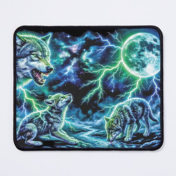 Item preview, Neon Lightning Wolf Pack Galaxy Art designed and sold by graphixpolash.