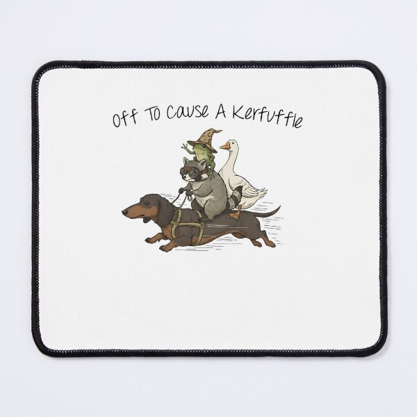 Item preview, Off to Cause A Kerfuffle Frog Raccoon Goose Riding Dachshund designed and sold by barrycantre11.