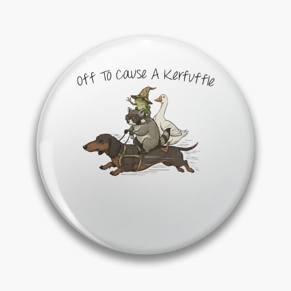 Item preview, Off to Cause A Kerfuffle Frog Raccoon Goose Riding Dachshund designed and sold by barrycantre11.