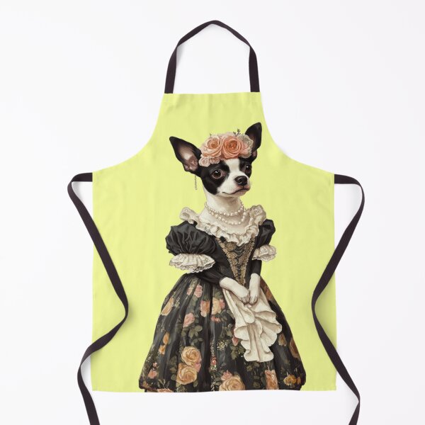 Item preview, Elegant Chihuahua lady in vintage floral dress portrait designed and sold by Mauswohn.