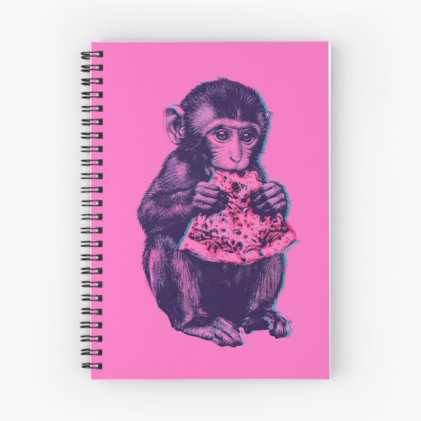 Item preview, Cute Baby Macaque “Punch” Eating Pizza – Adorable Abandoned Monkey Pop Art Design designed and sold by artworkathome.