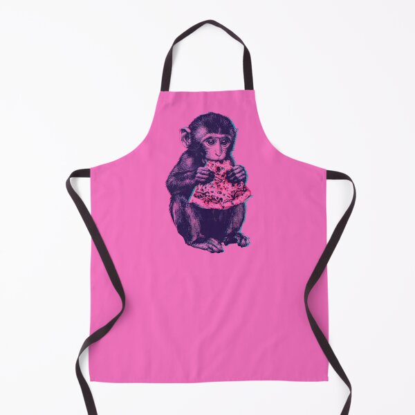 Item preview, Cute Baby Macaque “Punch” Eating Pizza – Adorable Abandoned Monkey Pop Art Design designed and sold by artworkathome.