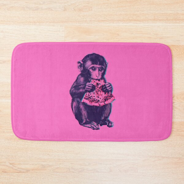 Item preview, Cute Baby Macaque “Punch” Eating Pizza – Adorable Abandoned Monkey Pop Art Design designed and sold by artworkathome.