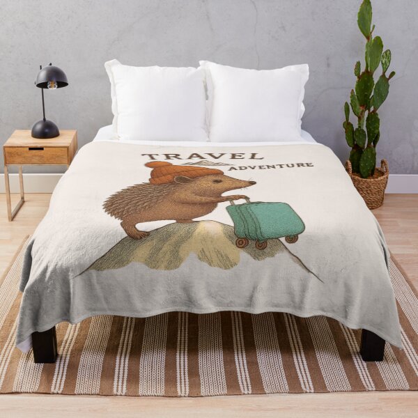 Item preview, Cute Hedgehog on Snowy Mountain with Luggage – Kawaii Travel Adventure designed and sold by Aloloco.