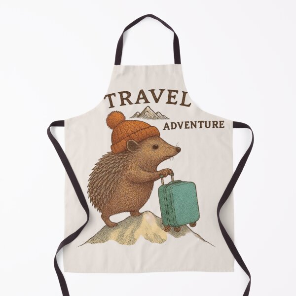 Item preview, Cute Hedgehog on Snowy Mountain with Luggage – Kawaii Travel Adventure designed and sold by Aloloco.