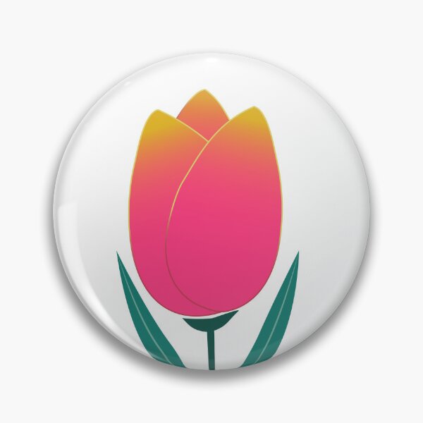 Item preview, Pink and yellow tulip with green leaves, Beautiful Spring flower designed and sold by Caterina@.