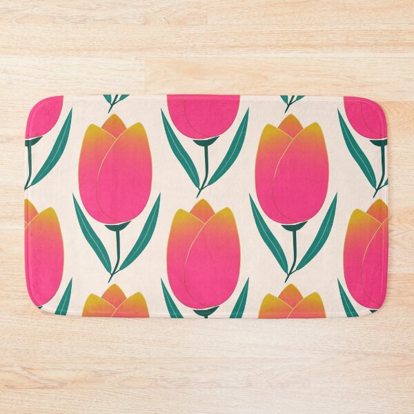 Item preview, Pink and yellow tulip with green leaves, Beautiful Spring flower designed and sold by Caterina@.