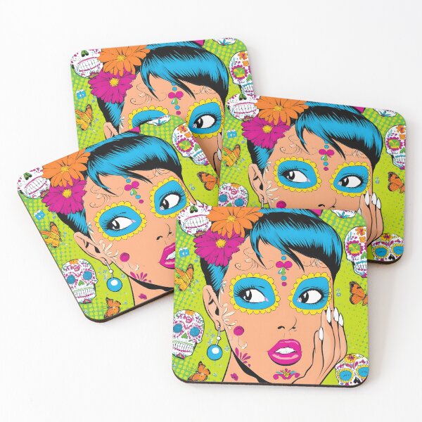 Item preview, Colorful Day of the Dead Inspired Portrait designed and sold by Artessie.