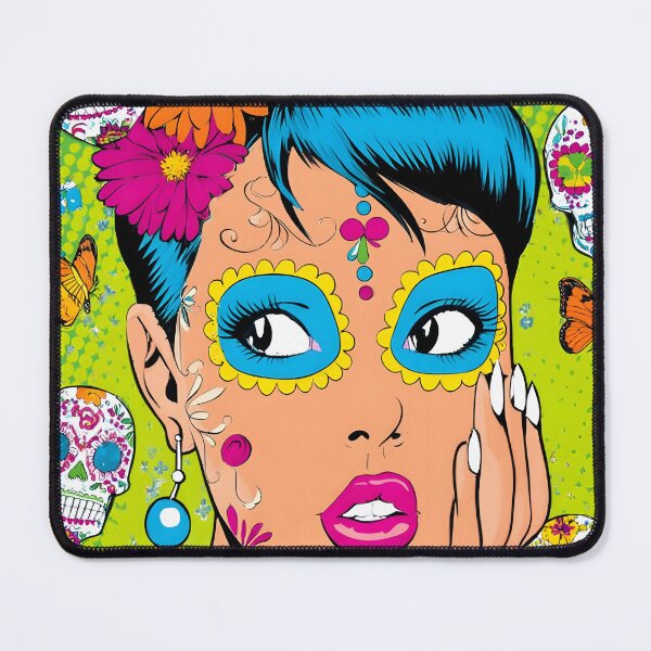 Item preview, Colorful Day of the Dead Inspired Portrait designed and sold by Artessie.