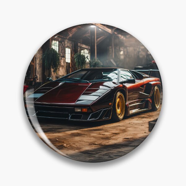Item preview, Classic Retro Supercar Resting In A Dark Industrial Warehouse Garage designed and sold by RevUpDesign.