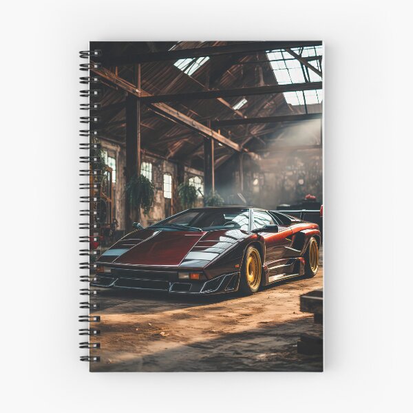 Item preview, Classic Retro Supercar Resting In A Dark Industrial Warehouse Garage designed and sold by RevUpDesign.