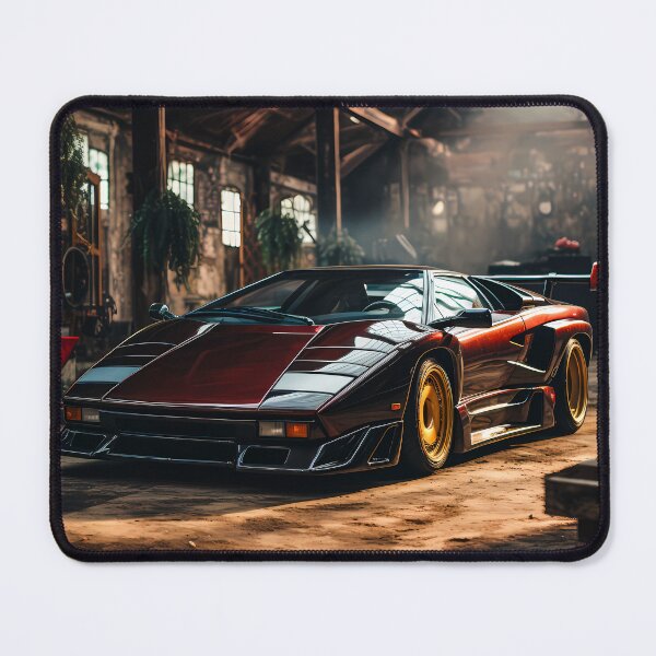 Item preview, Classic Retro Supercar Resting In A Dark Industrial Warehouse Garage designed and sold by RevUpDesign.