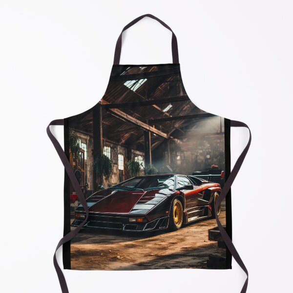 Item preview, Classic Retro Supercar Resting In A Dark Industrial Warehouse Garage designed and sold by RevUpDesign.