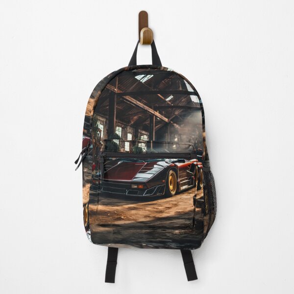 Item preview, Classic Retro Supercar Resting In A Dark Industrial Warehouse Garage designed and sold by RevUpDesign.