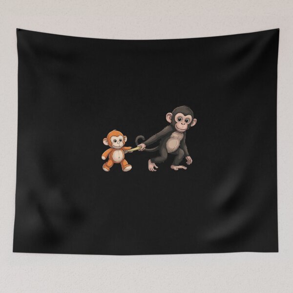 Item preview, Cute Baby Monkey and Orange Companion Friendship designed and sold by PopStars1993.