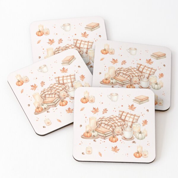 Item preview, Fall Blanket Pumpkins Coffee Illustration designed and sold by naragon4289.
