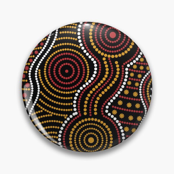 Item preview, Aboriginal Dot Painting Waterhole Red And Yellow designed and sold by AboriginalartVI.