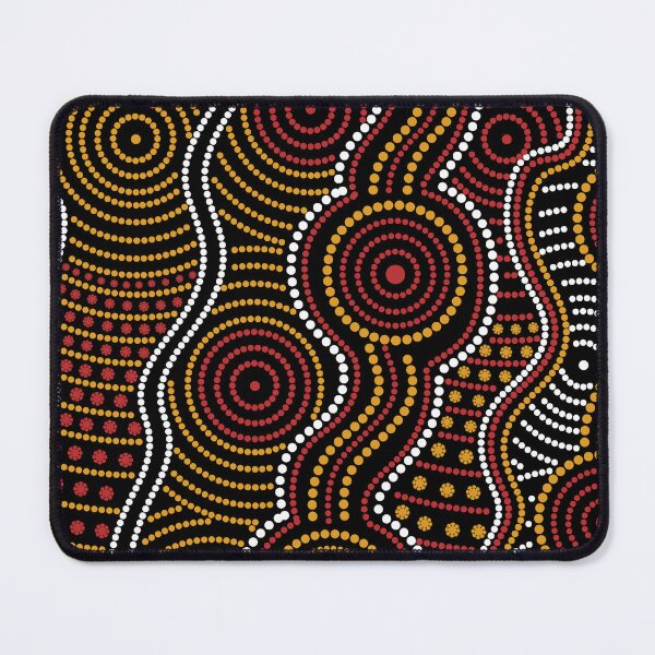 Item preview, Aboriginal Dot Painting Waterhole Red And Yellow designed and sold by AboriginalartVI.