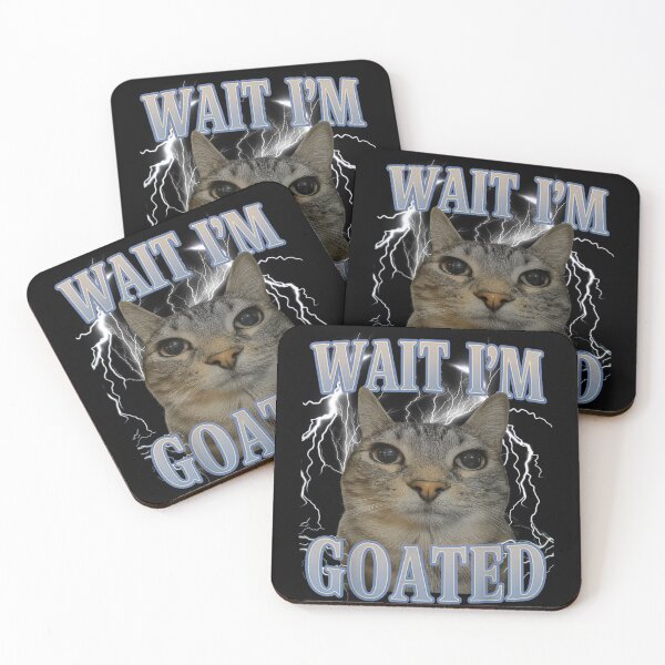 Item preview, Wait I'm Goated Funny Cat Lightning Meme Gen Z Slang Art designed and sold by Serene woods.