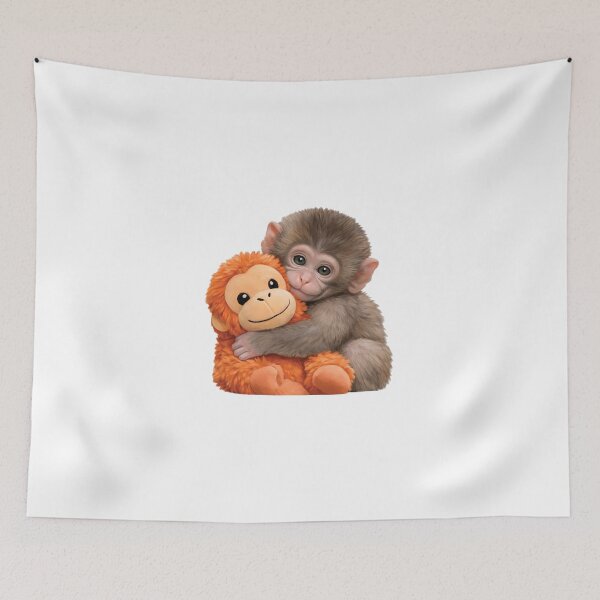 Item preview, Viral Baby Monkey, Cute Punch the Monkey, Famous Zoo Monkey, Cute Monkey Holding Plush Toy, Monkey Punch Baby designed and sold by Kovav.