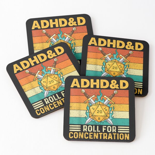 Item preview, ADHD&D Roll for Concentration Retro Sunset Dungeons and Dragons Parody designed and sold by Serene woods.