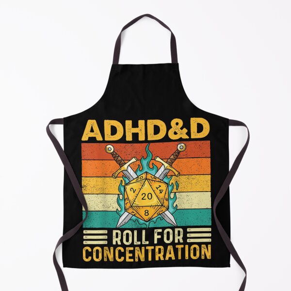 Item preview, ADHD&D Roll for Concentration Retro Sunset Dungeons and Dragons Parody designed and sold by Serene woods.